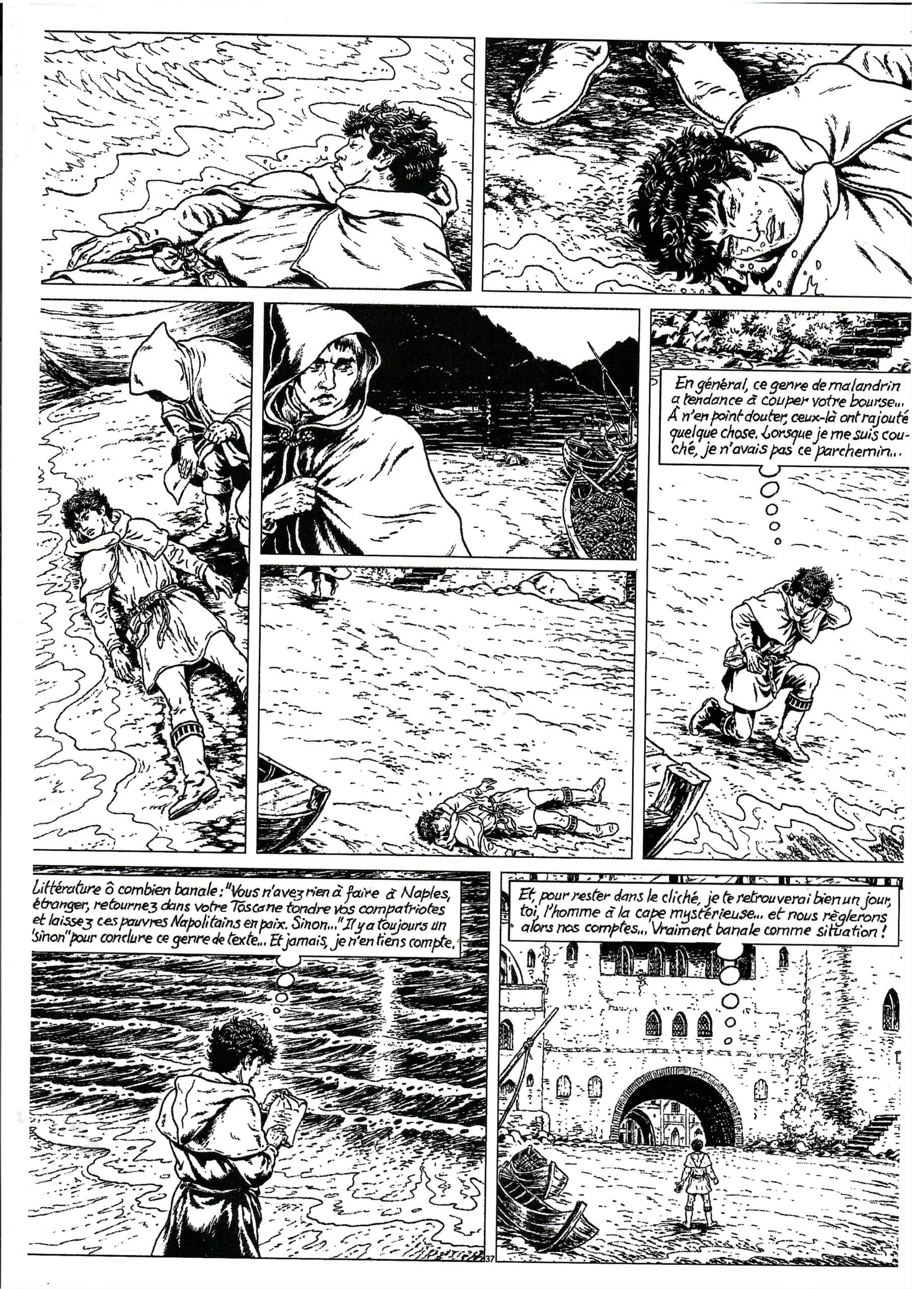PLANCHE ORIGINALE VASCO N° 37 - "LES ENFANTS DU VESUVE"