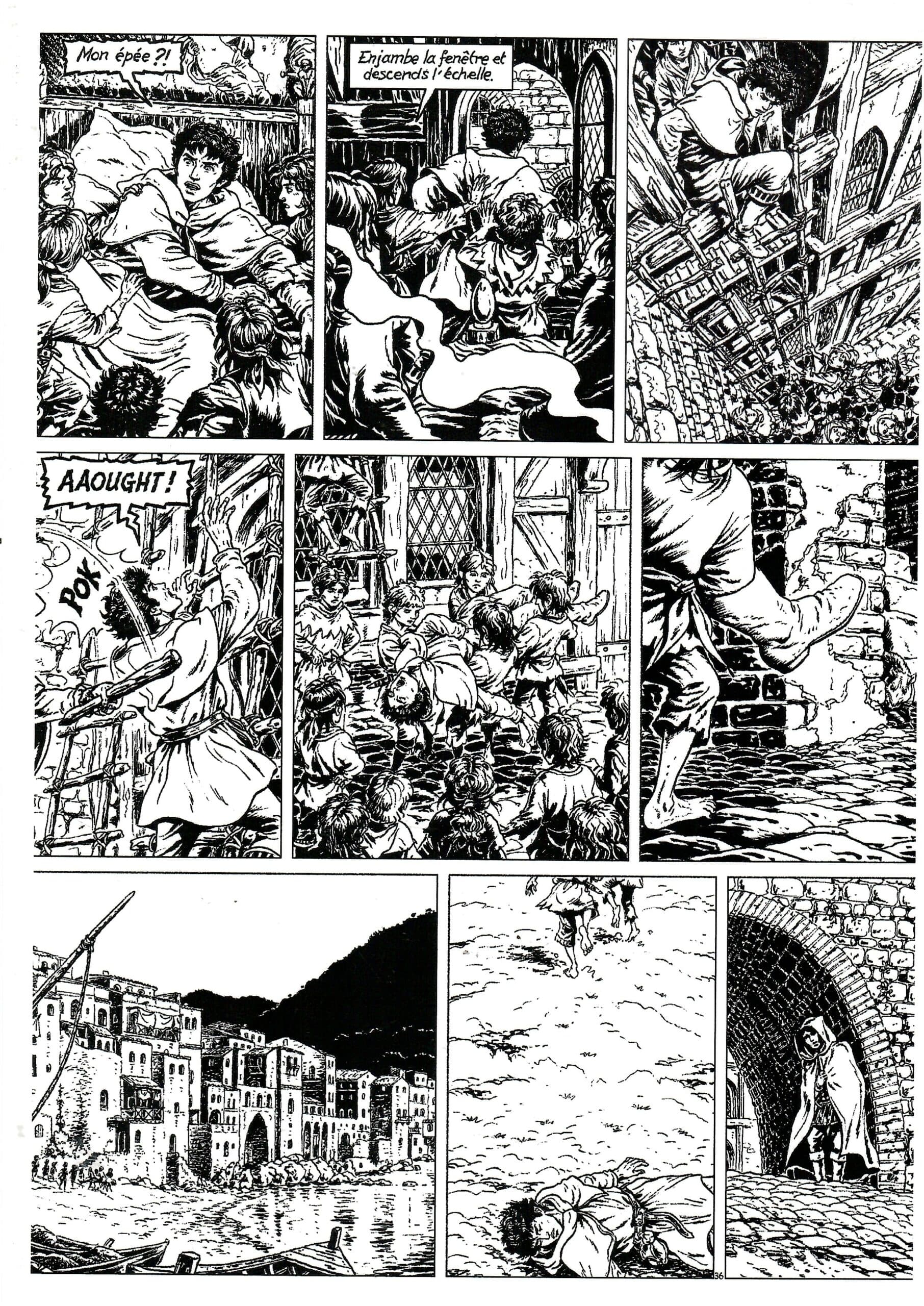 PLANCHE ORIGINALE N° 36 - "LES ENFANTS DU VESUVE"