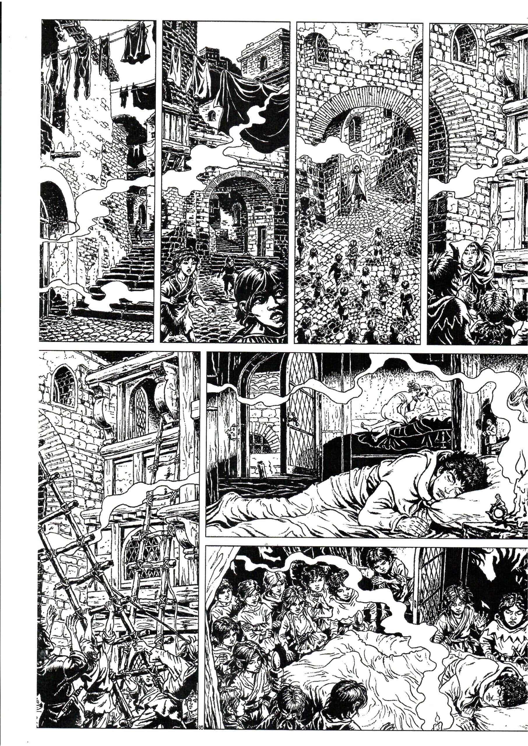 PLANCHE ORIGINALE N° 35 - "LES ENFANTS DU VESUVE"