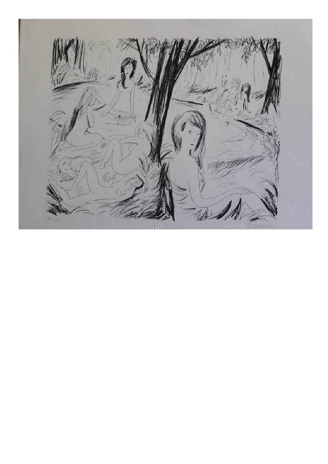 LITHOGRAPHIE "LES BAIGNEUSES" - Berbérian