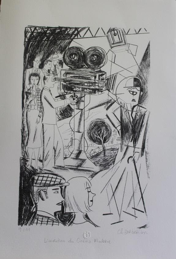 LITHOGRAPHIE "CINEMA MODERNE"- Berbérian